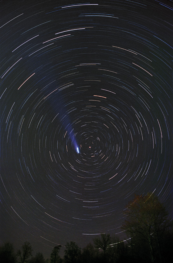 Comet Hyakutake passing the North Pole