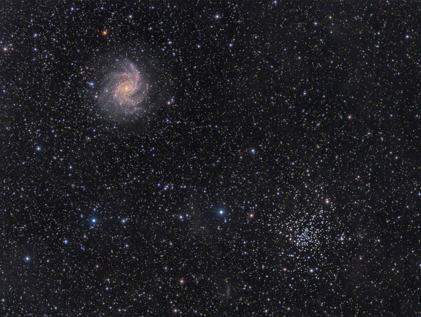 Galaxy NGC 6946 and Open Cluster NGC 6939