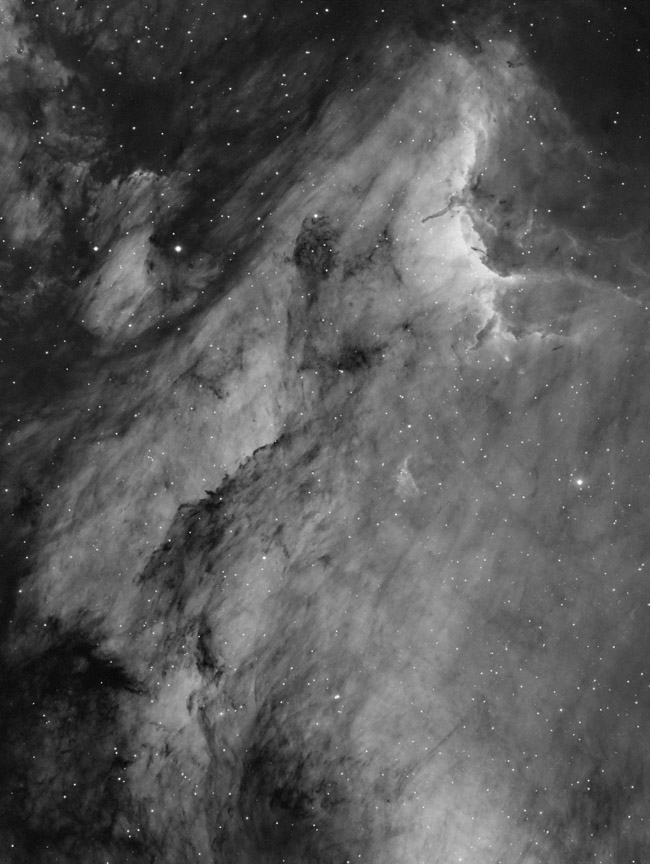 Pelican Nebula in hydrogen-alpha light