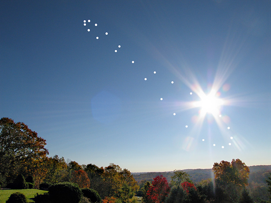 The Analemma with lens flare