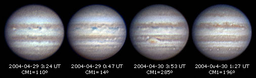 Four images of Jupiter 2004